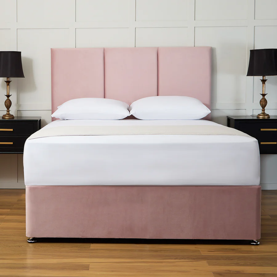 Opulence Zanda Divan Bed Set with Headboard UK - Side view of premium divan from Newcastle Beds UK
